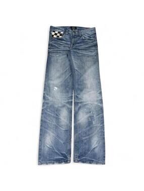 HAN JIA Straight fit unique denim jeans